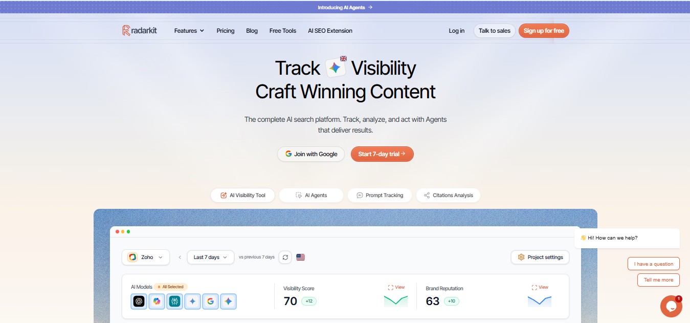 Radarkit perplexity visibility tracking tools