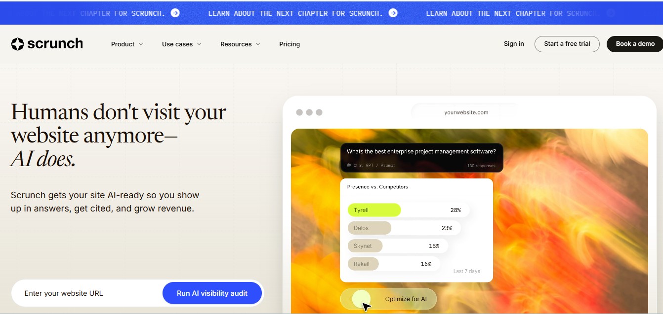 Scrunch geo prompt tracking tools